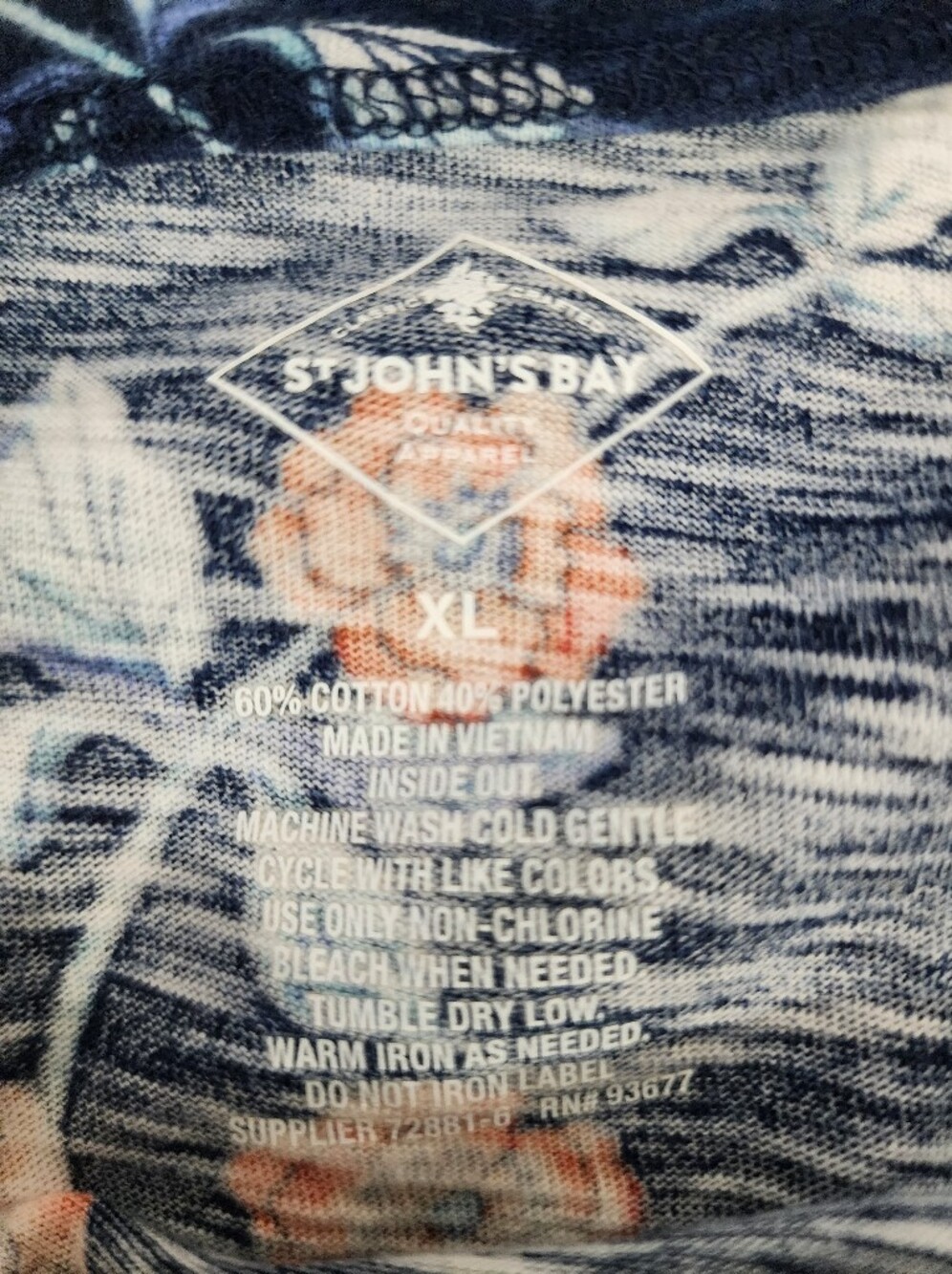 St. John's Bay Navy Floral Boatneck Tunic - Picture 3 of 4